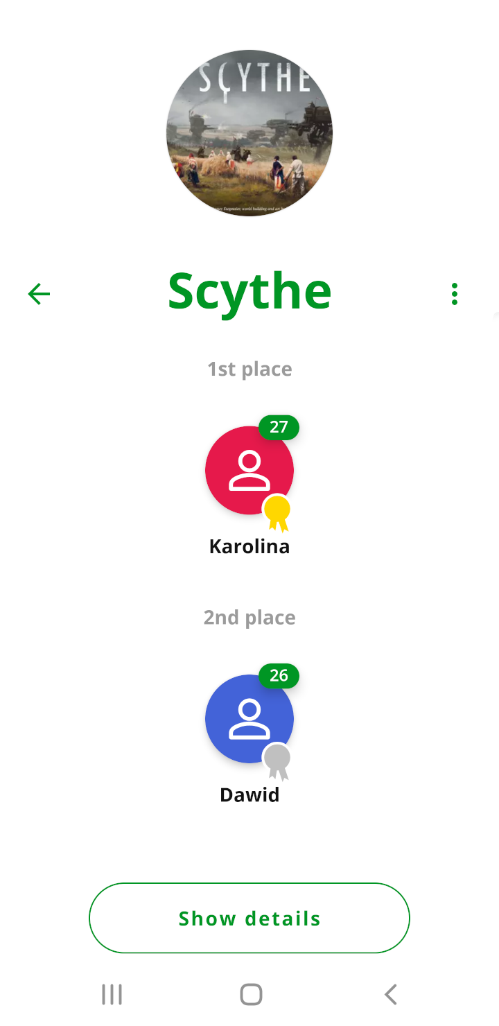 Check results screen